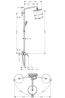 Hansgrohe Croma 220 Showerpipe douchemengkraan