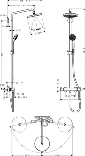 Hansgrohe Croma 220 Showerpipe douchemengkraan