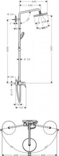 Hansgrohe Croma 220 Showerpipe douchemengkraan