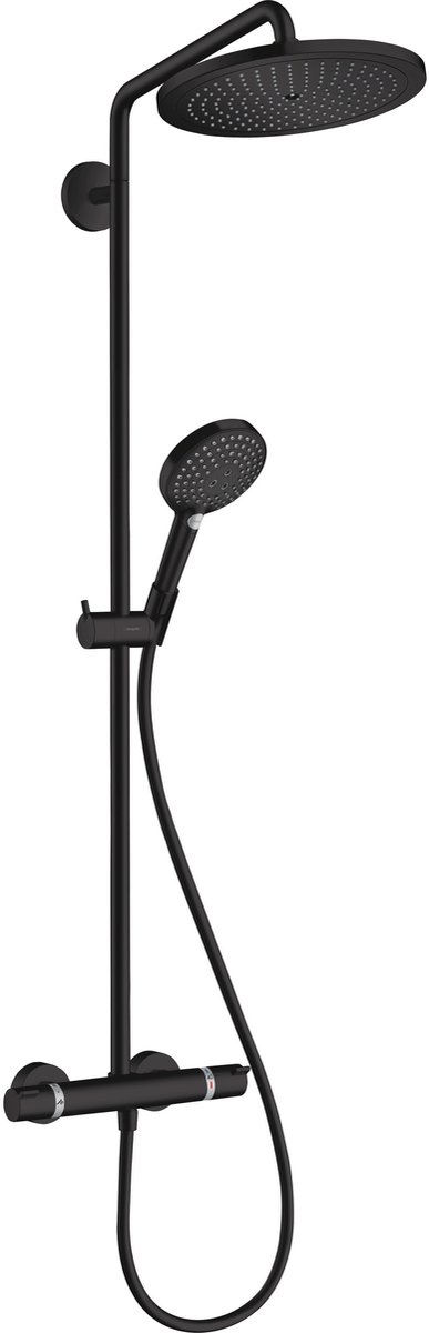 De hansgrohe Croma Select S Showerpipe 280 mat zwart in één oogopslag