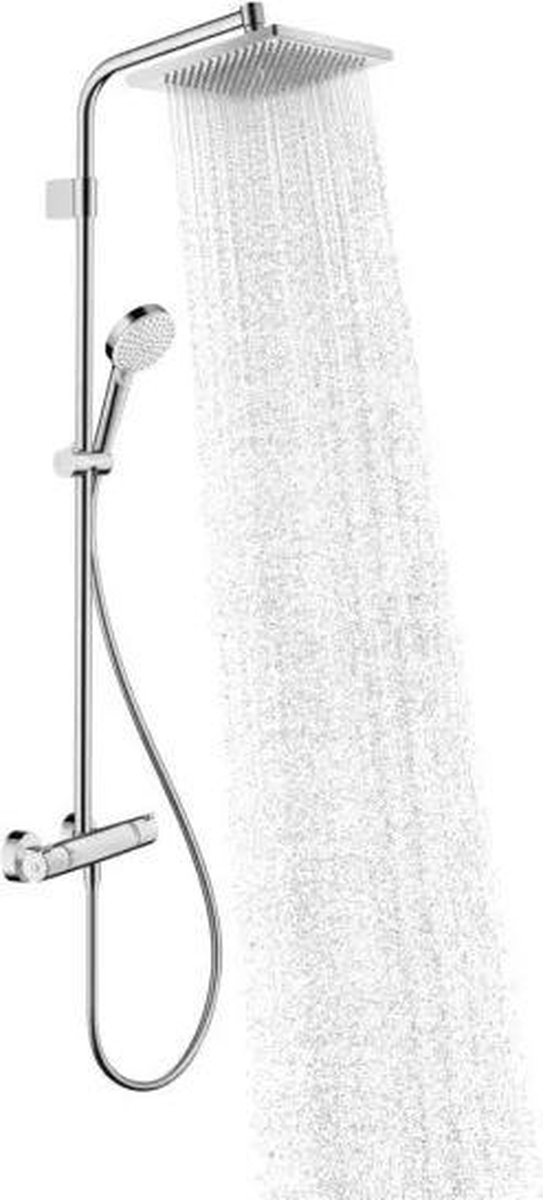 Wat vinden we goed aan de hansgrohe Crometta E 240 Varia Showerpipe chroom