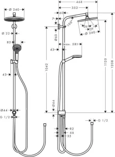Hansgrohe Crometta S 240 Showerpipe Reno Chroom