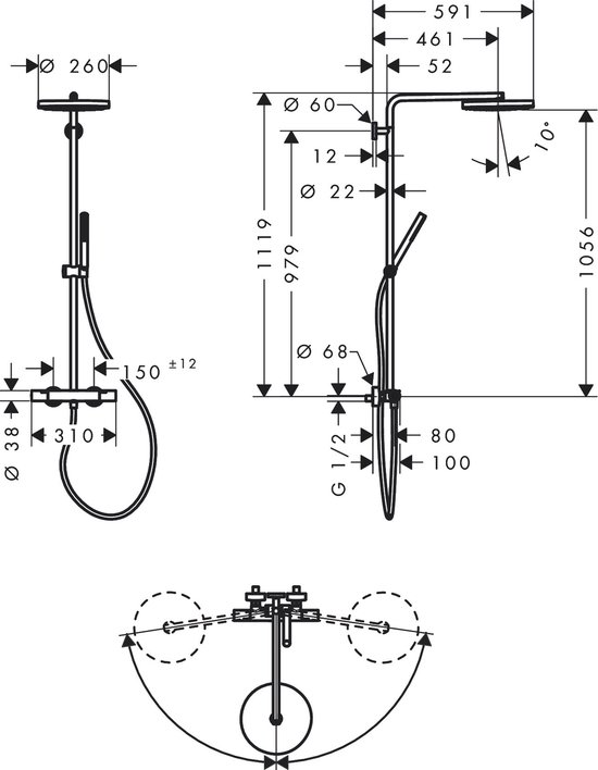 hansgrohe Pulsify S Puro douchesysteem 260 24222700 review