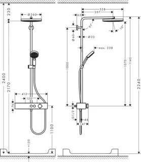 hansgrohe Pulsify S Showerpipe 260 EcoSmart chroom