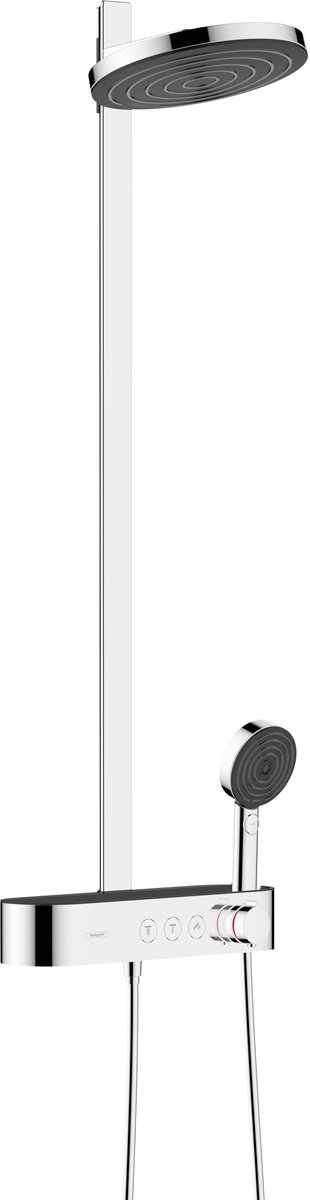 De hansgrohe Pulsify S Showerpipe 2jet EcoSmart chroom in één oogopslag