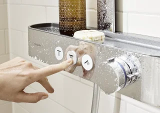 hansgrohe Pulsify S Showerpipe 2jet met ShowerTablet Select 400 chroom