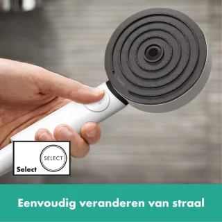 hansgrohe Pulsify S Showerpipe 2jet met ShowerTablet Select 400 mat wit