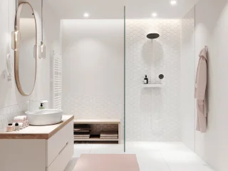 hansgrohe Pulsify S Showerpipe 2jet met ShowerTablet Select 400 mat wit