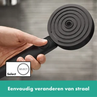 hansgrohe Pulsify S Showerpipe 2jet met ShowerTablet Select 400 mat zwart