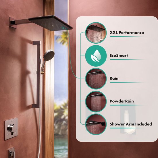 Hansgrohe Raindance Alive Q Hoofddouche 21x34 cm Mat Zwart