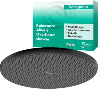 Hansgrohe Raindance Alive S Hoofddouche 30 cm Geborsteld Zwart Chroom