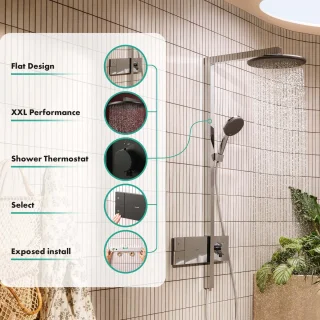 hansgrohe Raindance Alive S Showerpipe 300 Brushed Black Chrome