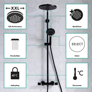hansgrohe Raindance Select S 240 Showerpipe mat zwart