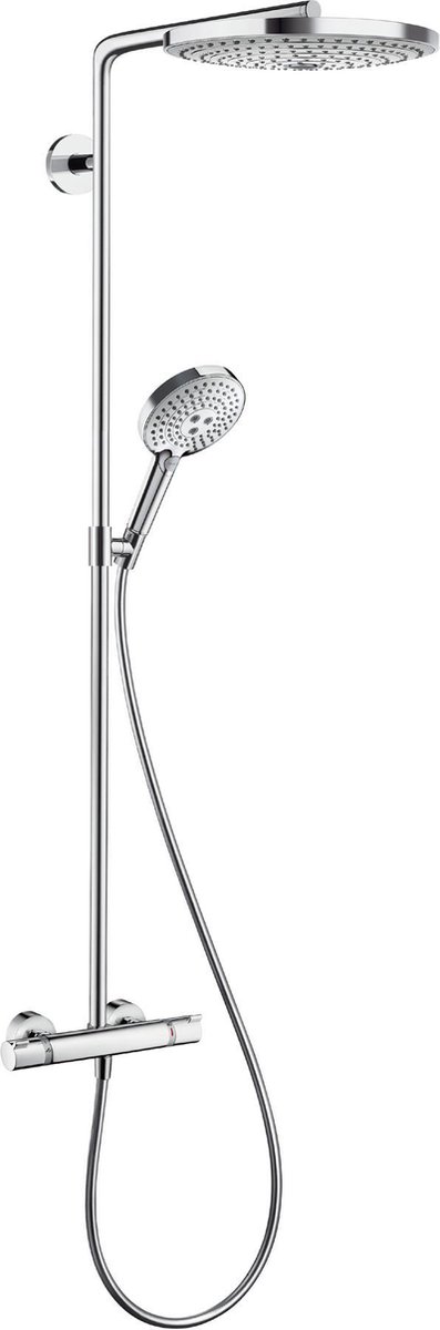 De hansgrohe Raindance Select S 300 Showerpipe met thermostaat chroom in één oogopslag