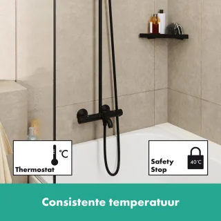 hansgrohe Vernis Blend Showerpipe 240 1jet met Badthermostaat Mat Zwart