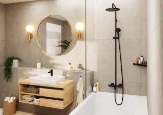 hansgrohe Vernis Blend Showerpipe 240 1jet met Badthermostaat Mat Zwart