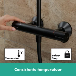 hansgrohe Vernis Blend Showerpipe 240 1jet Thermostaat Mat Zwart