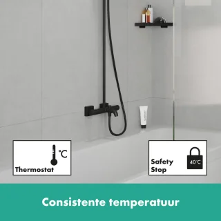 hansgrohe Vernis Shape showerpipe 240 met badthermostaat mat zwart