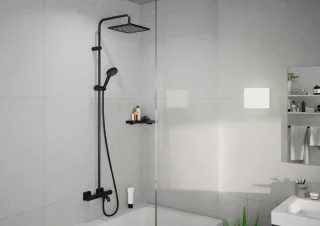 hansgrohe Vernis Shape showerpipe 240 met badthermostaat mat zwart