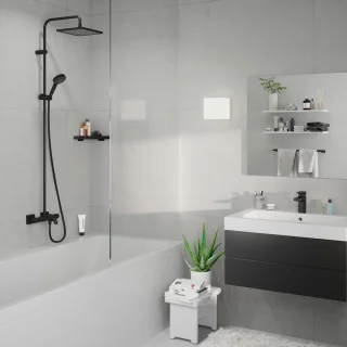 hansgrohe Vernis Shape showerpipe 240 met badthermostaat mat zwart