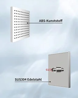 Hibbent 200 x 200 mm Square Recessed Rain Shower Head