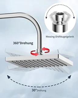 Hibbent 200 x 200 mm Square Recessed Rain Shower Head