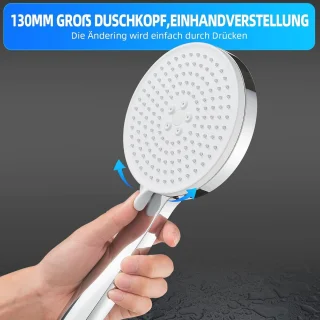 Hogedruk 5-traps douchekop Chroom