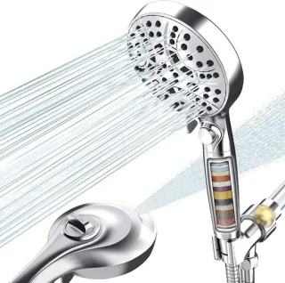 Hogedruk Douchekop - Handdouche Douchekraan - Ontspannen Douchen - 8 Sproeimodi - 10 cm Sproeikop - Zilver