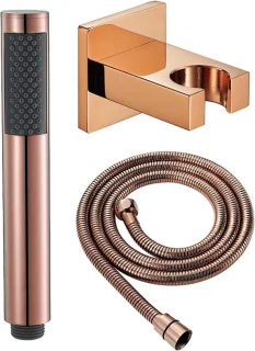 Hogedruk handdouchekop set met verstelbare arm en 1,5 meter slang, zilver