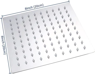 Hoofddouche Regendouchekop Vierkant 20x20 cm (8 inch)