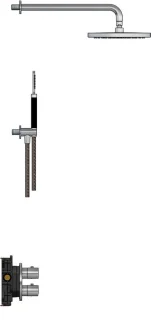 Hotbath Archie thermostatische douche-inbouwset - RVS - IBS30AIX1