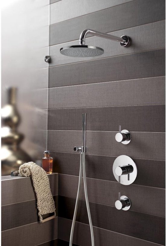 Hotbath Buddy IBS Regendoucheset 35cm Wandarm Geborsteld Nikkel