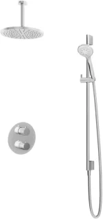 Hotbath Buddy inbouw regendoucheset met plafondbuis 15 cm, hoofddouche 250 mm en glijstang 900 mm