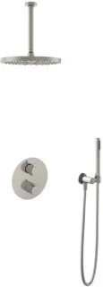Hotbath Buddy - Inbouw Regendoucheset - Thermostatisch - Plafondbuis 30 cm - Hoofddouche 300 mm - Staafhanddouche - met 2-Weg Stop-Omstel - Waterbesparend - V02