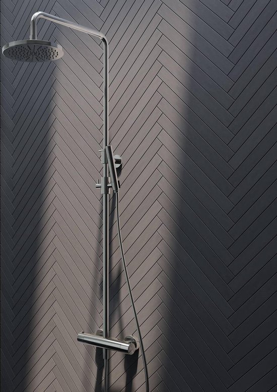 Hotbath Buddy Regendoucheset 30cm Nikkel Geborsteld