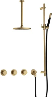 Hotbath Cobber 70 douche-inbouwset geborsteld messing