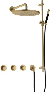 Hotbath Cobber 70 douche inbouwset geborsteld messing