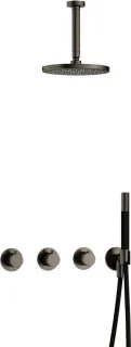 Hotbath Cobber 70 thermostatische douche inbouwset - verouderd ijzer