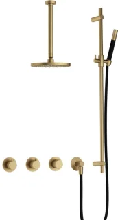 Hotbath Cobber CB7067 Inbouw Regendoucheset Geborsteld Messing