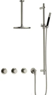 Hotbath Cobber inbouw regendoucheset geborsteld nikkel