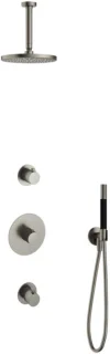 Hotbath Cobber inbouw regendoucheset met handdouche 200 mm geborsteld nikkel