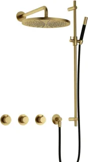 Hotbath Cobber X 70 thermostatische douche inbouwset geborsteld messing PVD