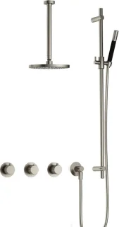 Hotbath Cobber X 70 thermostatische inbouw doucheset geborsteld nikkel