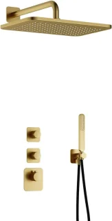 Hotbath Gal complete douche inbouwset GL106 geborsteld messing PVD