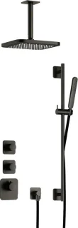 Hotbath Gal Douche-inbouwset Geborsteld Gunmetal PVD