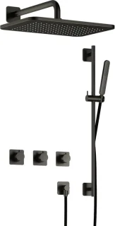 Hotbath Gal douche inbouwset geborsteld gunmetal PVD