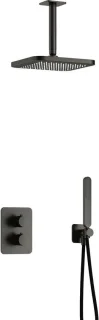 Hotbath Gal douche inbouwset geborsteld Gunmetal PVD