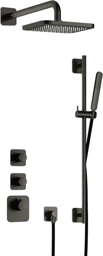 Hotbath Gal IBS40 regendoucheset inbouw Gunmetal PVD