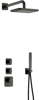 Hotbath Gal Inbouw Regendoucheset V01 - Geborsteld Gunmetal PVD