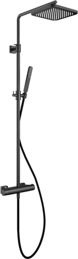 Hotbath Gal Regendoucheset 22x22cm Vierkant Gunmetal PVD